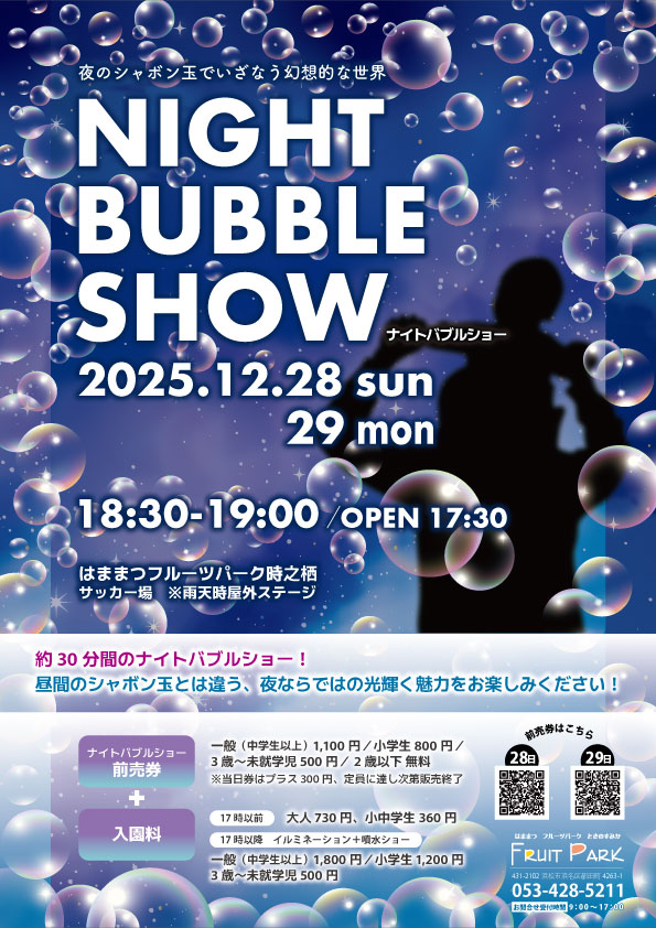 12/28(日)、12/29(月) ナイトバブルショー画像