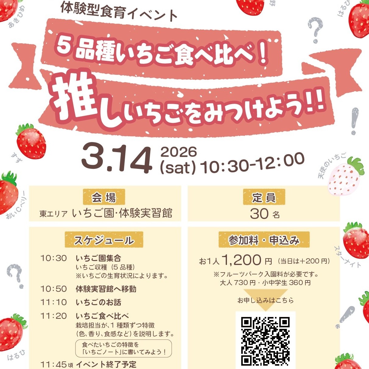 フルーツパークの5品種のいちごを食べ比べ！「推しいちご」を見つけよう！！