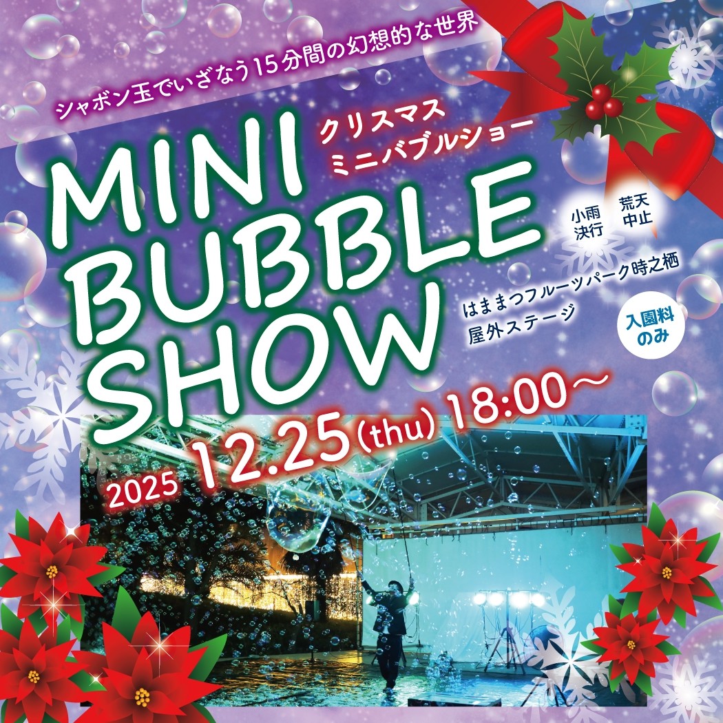 12/25(木) クリスマスミニバブルショー