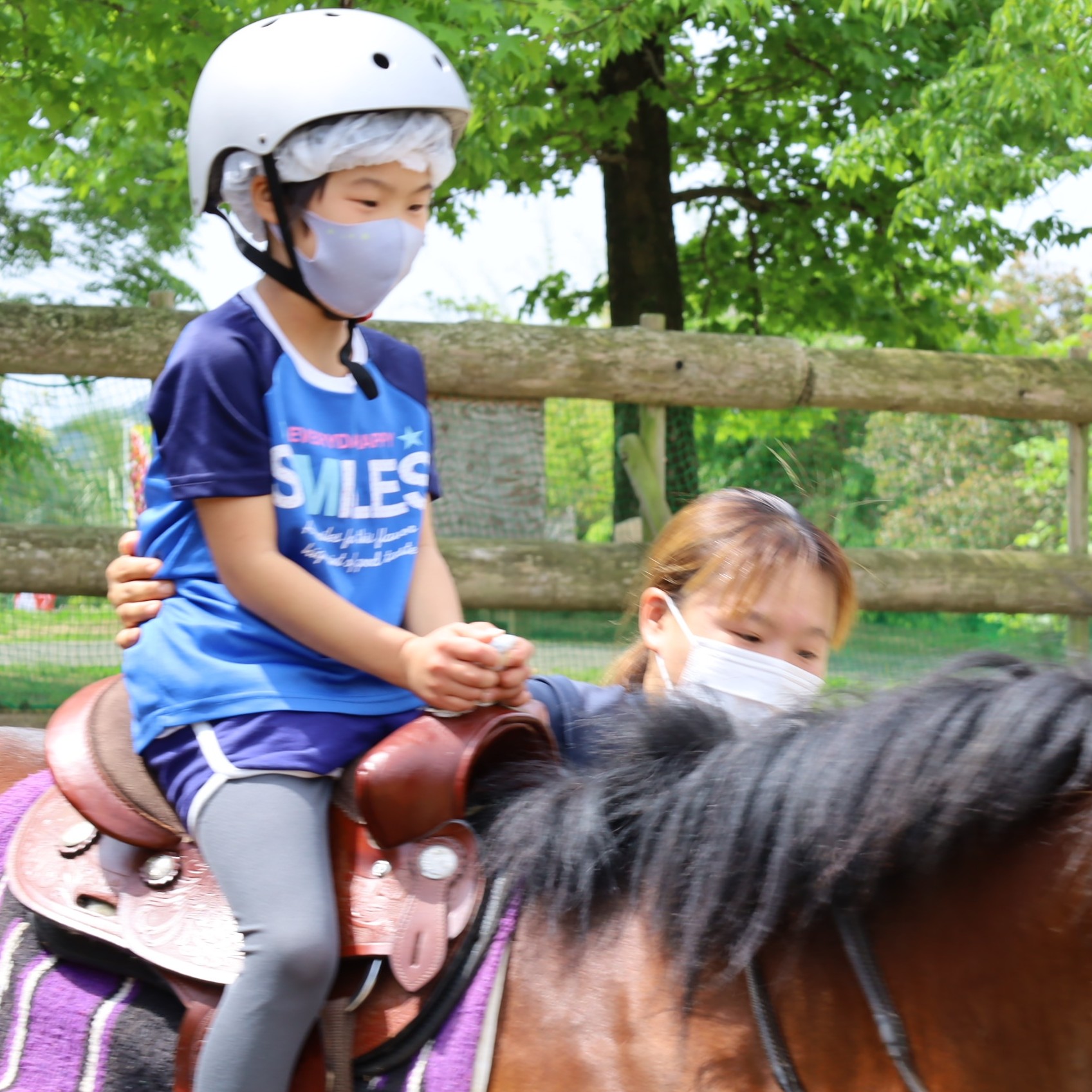 木曽馬の曳き馬 乗馬イベント